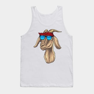 Goat with Sunglasses and Bandana Tank Top